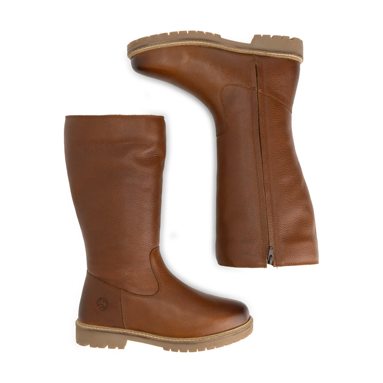 Forde Women - High boots - Wool-lined - Cognac UPD