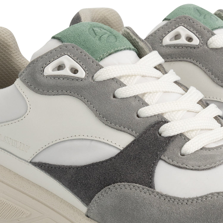 Romsey Men - Sneakers - Leather - Grey/Green DFW
