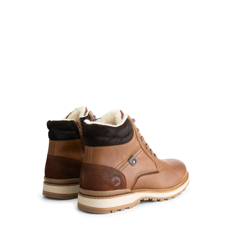 Sundby Men - Lace-up boots - Wool-lined - Cognac BD
