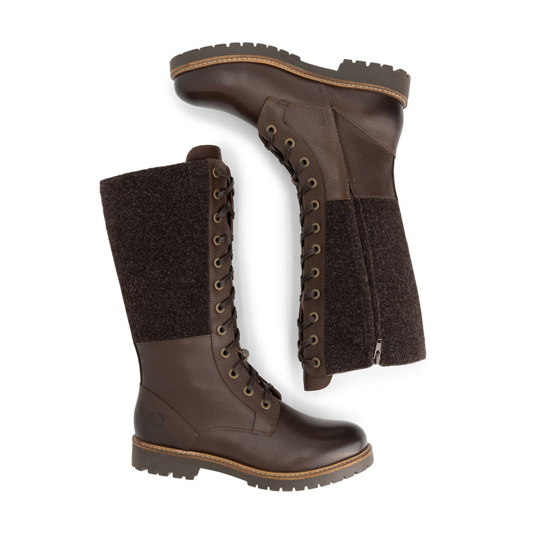 Struve Women - High Lace-up boots - Wool/Felt - Dark brown UPD