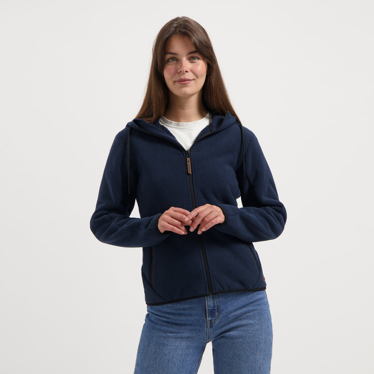 Kirsten Women - Hooded Cardigan - Fleece - Navy MV