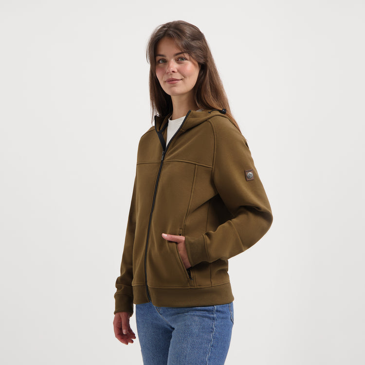 Stine Women - Hooded Cardigan - Sweat - Brown MV
