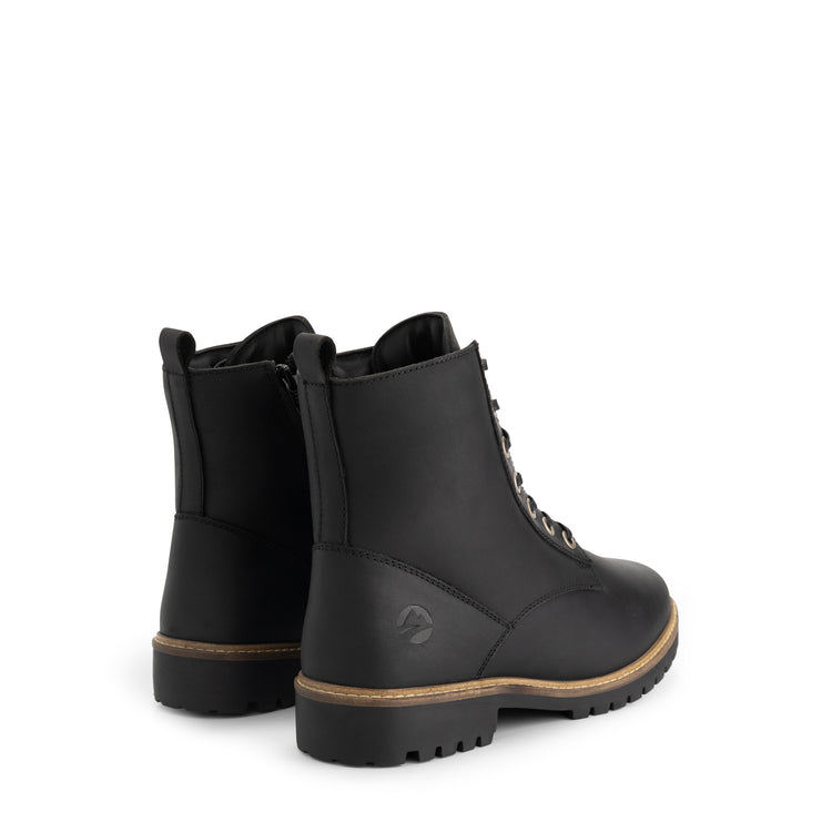 Rykken Men - Lace-up Boots with Zipper - Wool-Lined - Black BD