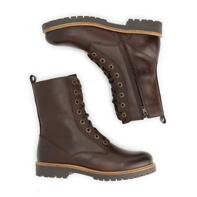 Forsol Women - Lace-up boots - Leather - Dark brown UPD