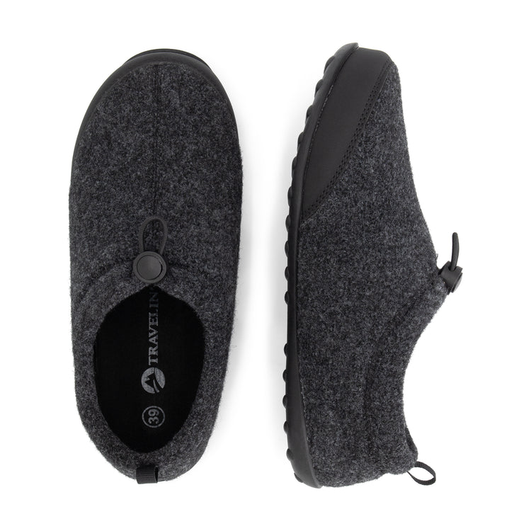 Back2Home Women - House slippers - Wool - Dark grey UPD