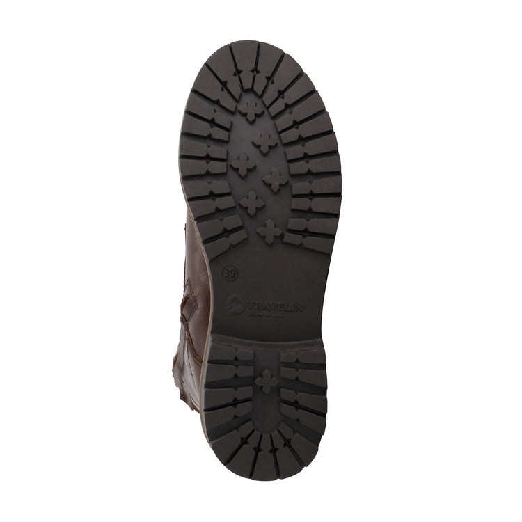 Larvik Women - Lace-up boots - Wool-lined - Dark brown UNS