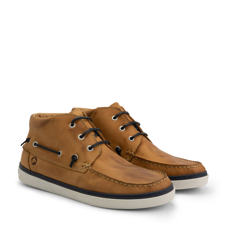 Helford Men - Mid lace-up shoes - Leather - Light brown FRD