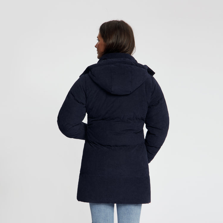 Ulvik Women - Puffer Winter Jacket - Corduroy - Navy MV2