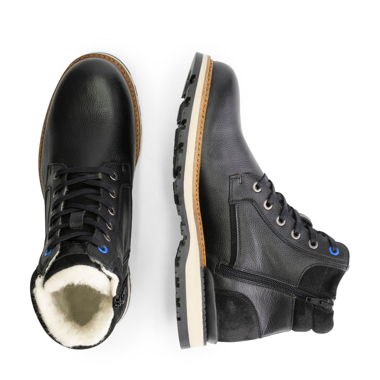 Sundby Men - Lace-up boots - Wool-lined - Black UPD