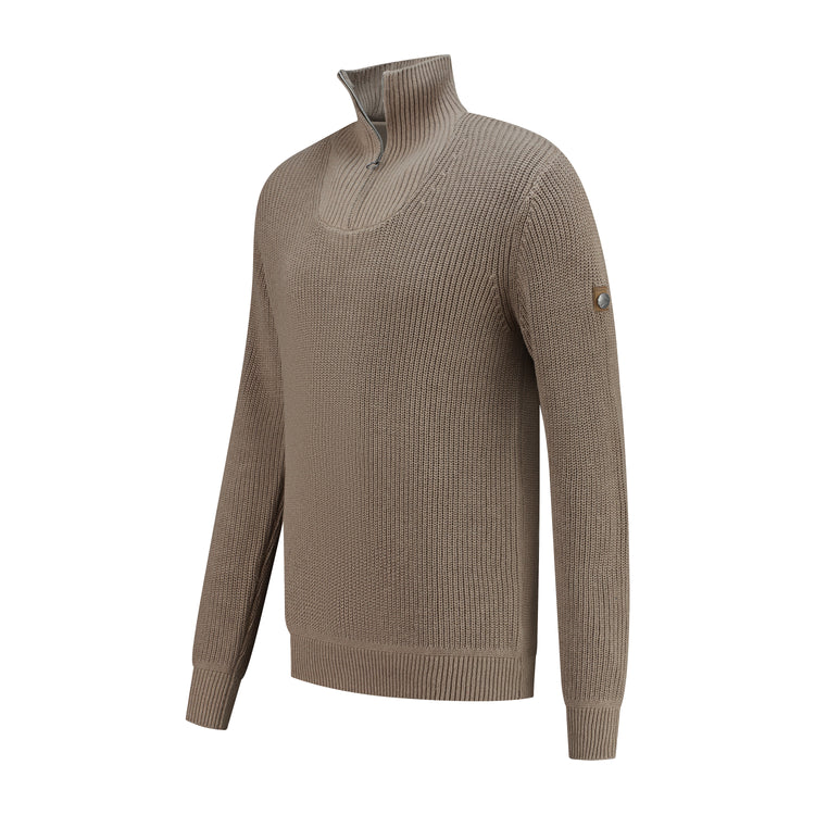 Brecon Men - Sweater - Cashmere blend - Sand FL