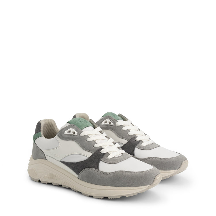 Rayleigh Women - Sneakers - Leather - Grey/Green FRD