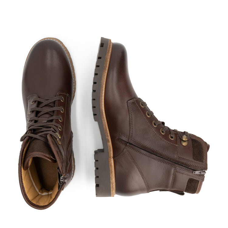 Karhamn Men - Lace-up boots - Leather - Dark brown UPD