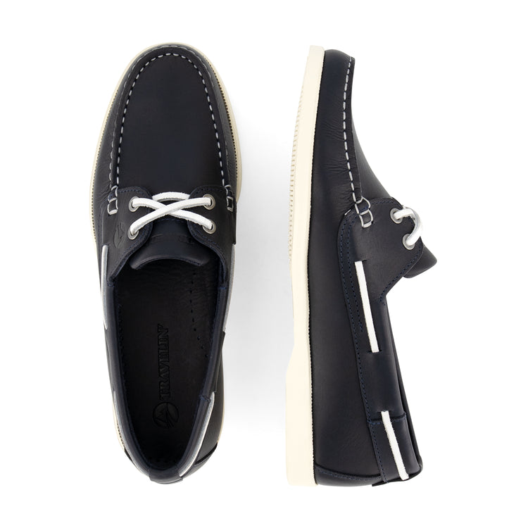 Exmouth Women - Boat shoes - Leather - Blue UPD