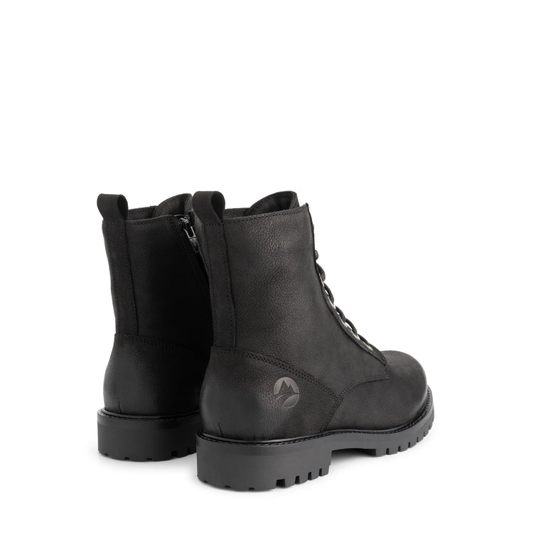 Akland Men - Lace-up boots - Nubuck - Zipper - Black BD