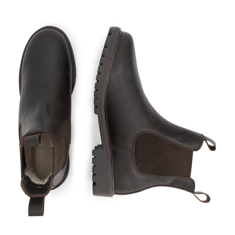 Sandnes Men - Chelsea boots - Wool-lined - Dark brown UPD