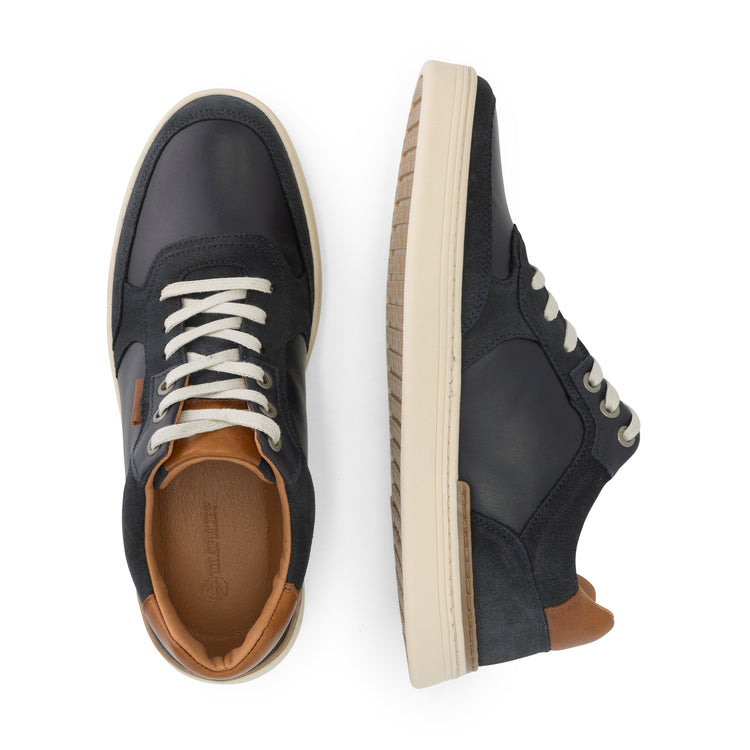 Burnham - Leather sneaker - Men - Navy UPD