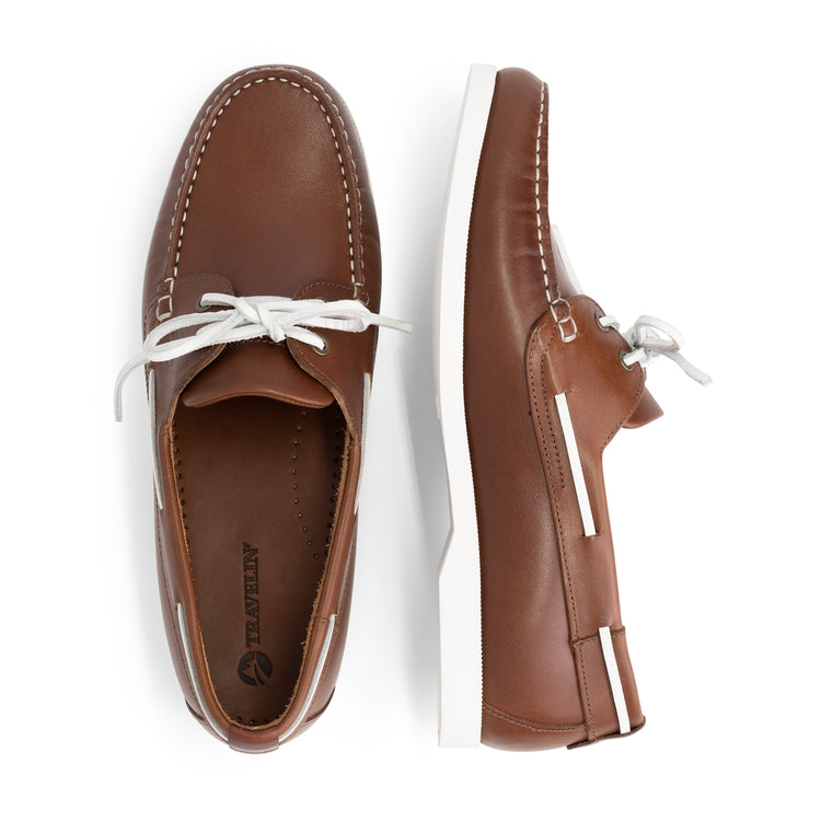 Eidfjord Men - Boat shoes - Leather - Brown UPD