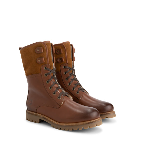 Jostedal Men - Lace-up boots - Wool-lined - Cognac FRD