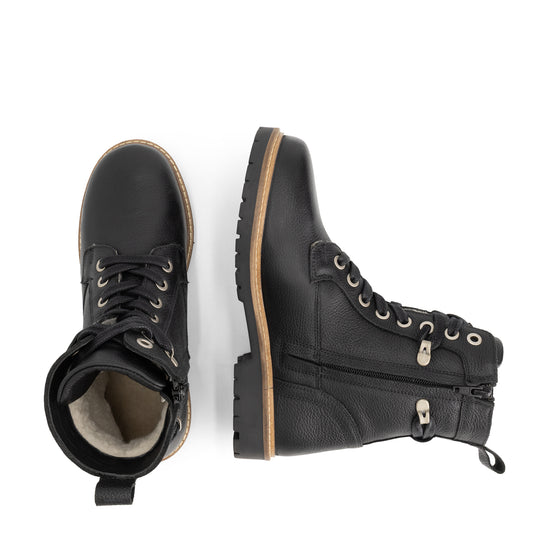 Kongsmark Women - Lace-up boots - Wool-lined - Black UPD