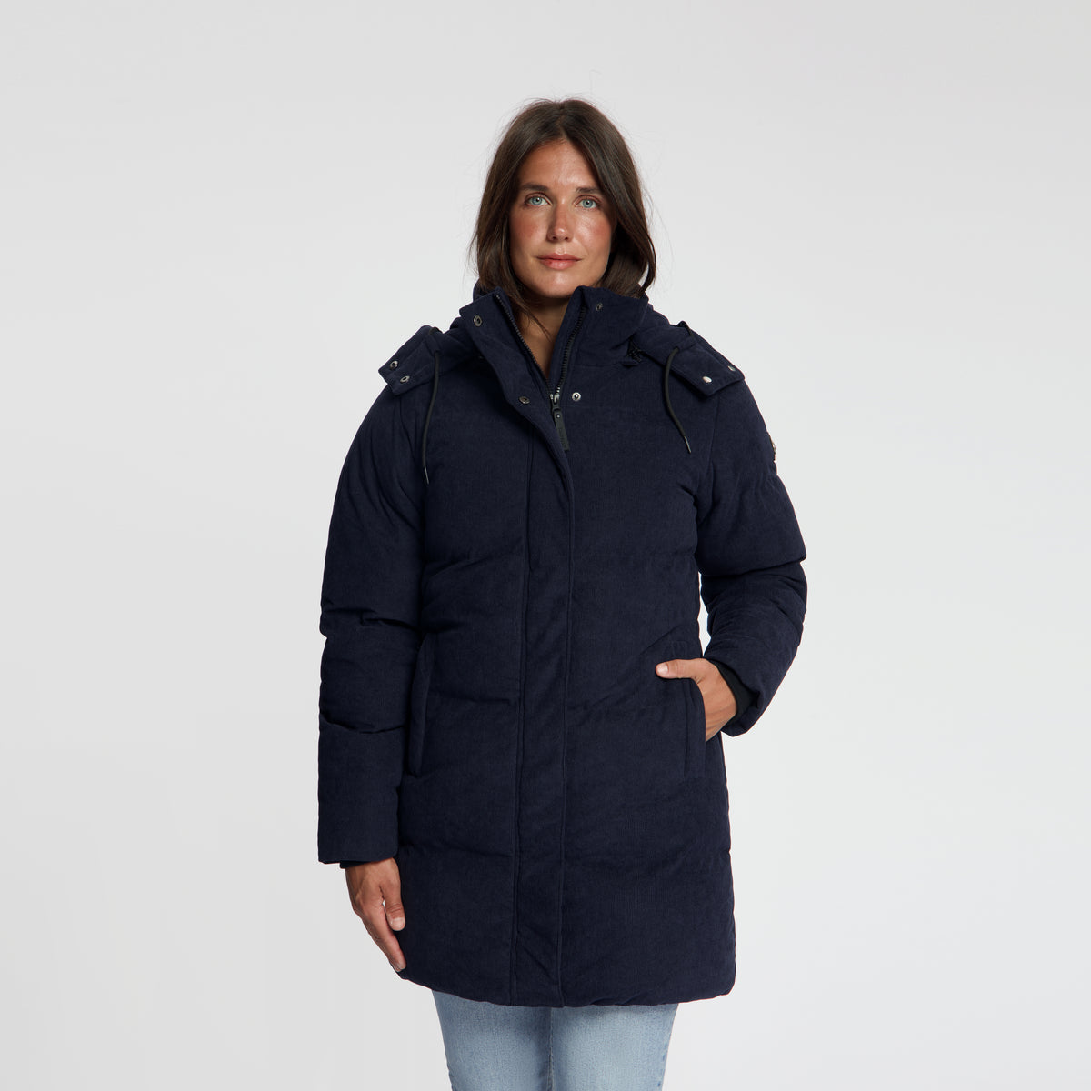 Ulvik Women - Puffer Winter Jacket - Corduroy - Navy MV3