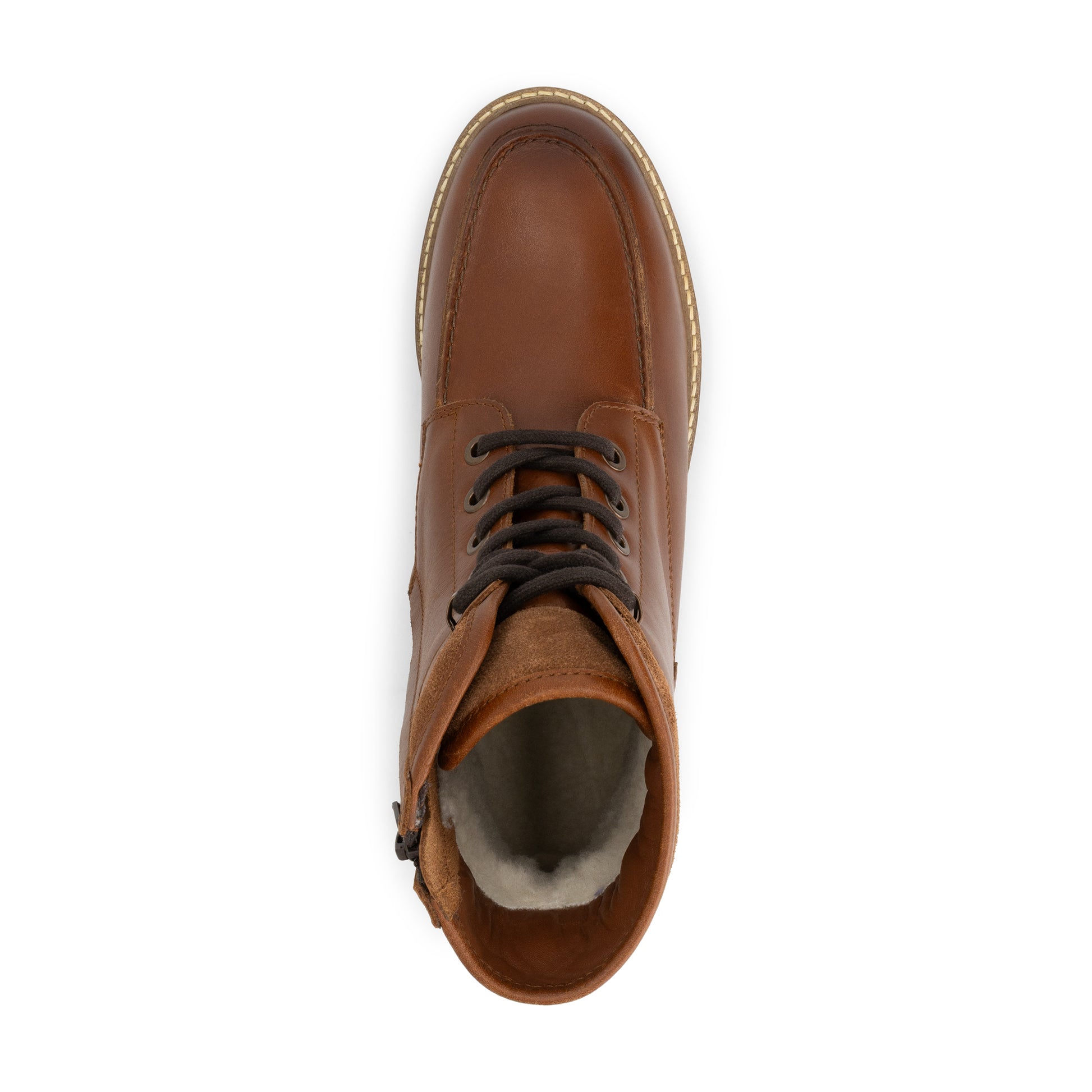 Langstrand Men - Lace-up boots - Wool-lined - Cognac UPS