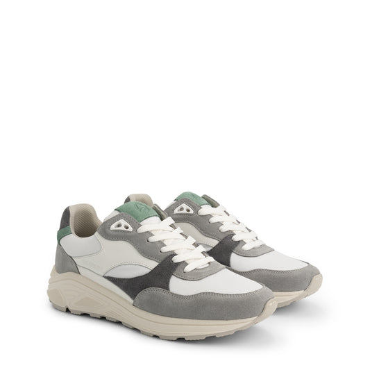 Romsey Men - Sneakers - Leather - Grey/Green FRD