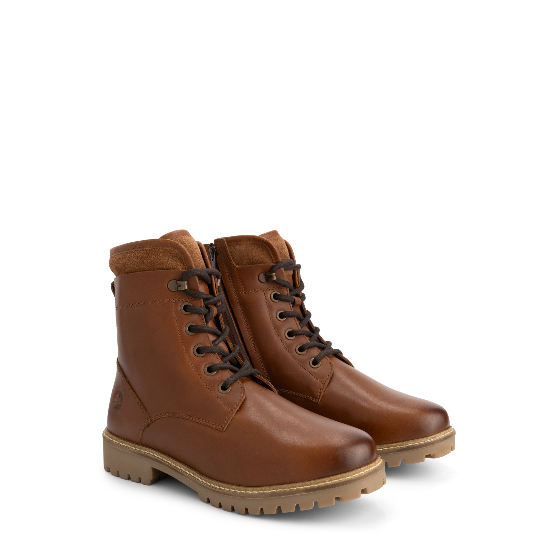Langdets Men - Lace-up boots - Wool-lined - Cognac FRD