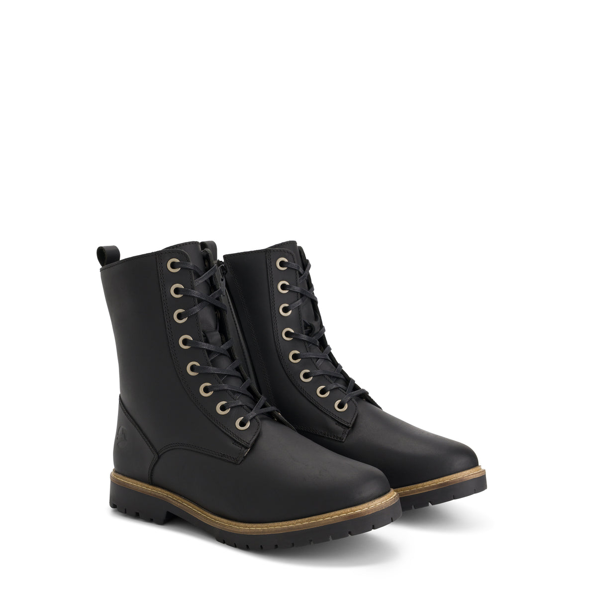 Torpsund Women - Lace-Up Boots with Zipper - Wool-Lined - Black FRD