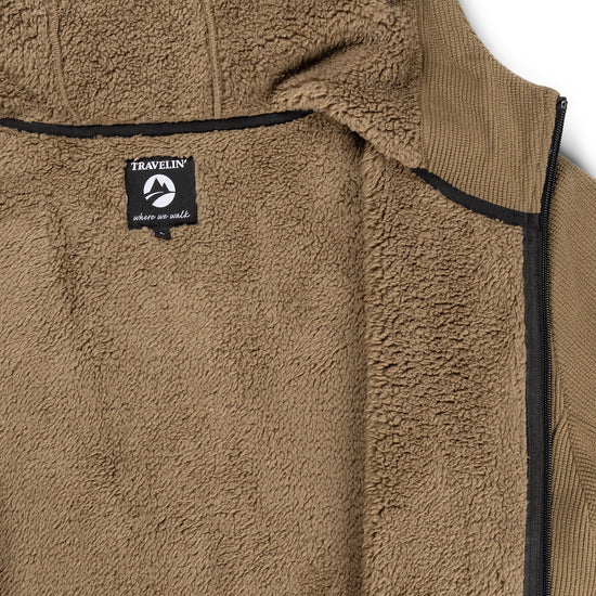 Karlson Men - Hooded Cardigan - Fleece - Brown DCI