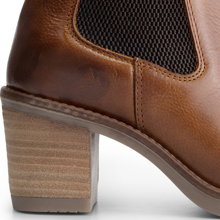 Ivry - Chelsea boot with heel - Women - Cognac DFH