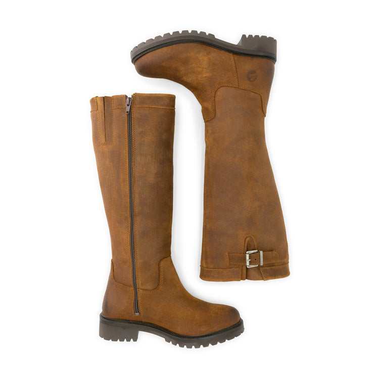 Viborg - High wax suede boots - Lady - Cognac UPD