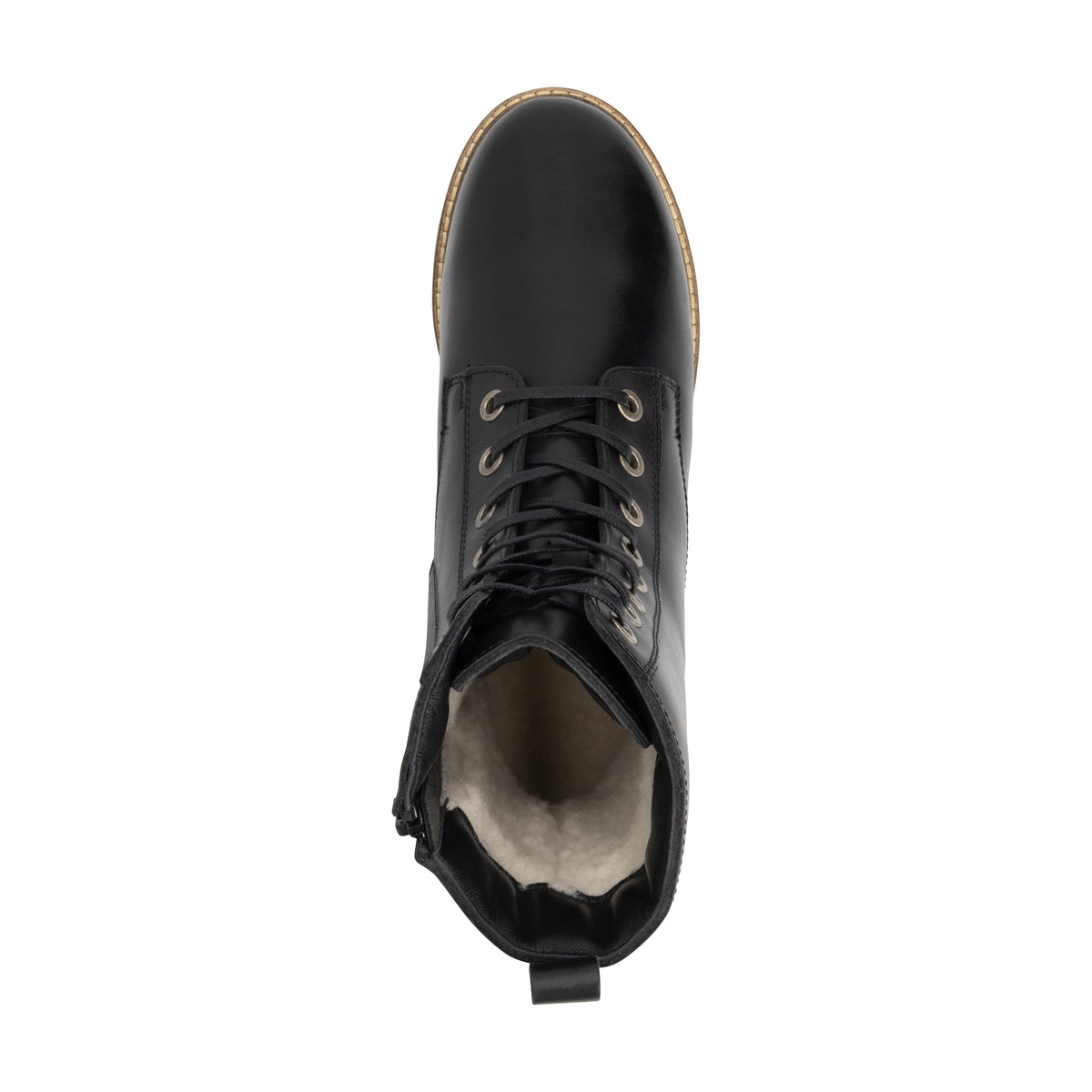 Trysil Women - Lace-up Boots with Zipper - Wool-Lined - Black UPS