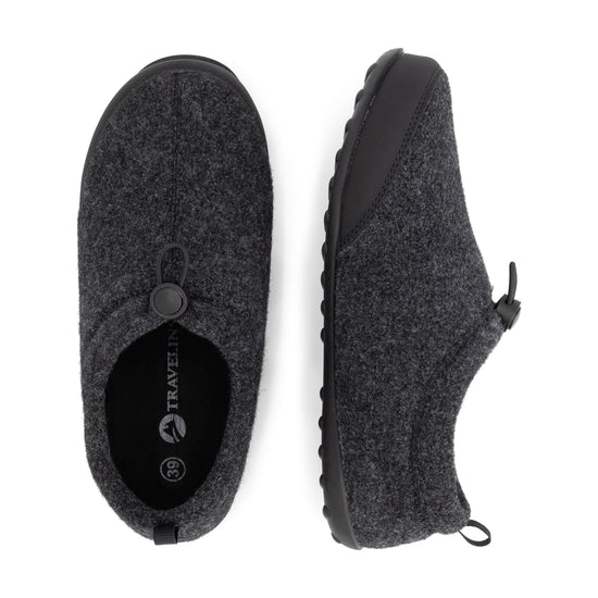 Back2Home Women - House slippers - Wool - Dark grey UPD