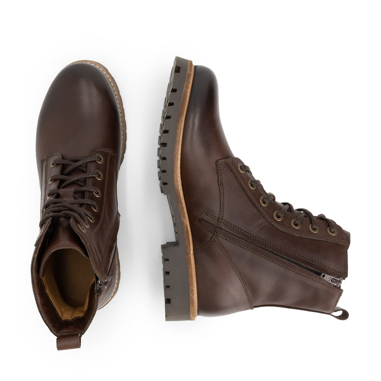 Kvaloya Men - Lace-up boots - Leather - Dark brown UPD