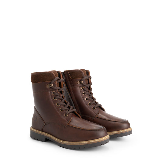 Tronstad Women - Lace-up boots - Wool-lined - Dark brown FRD