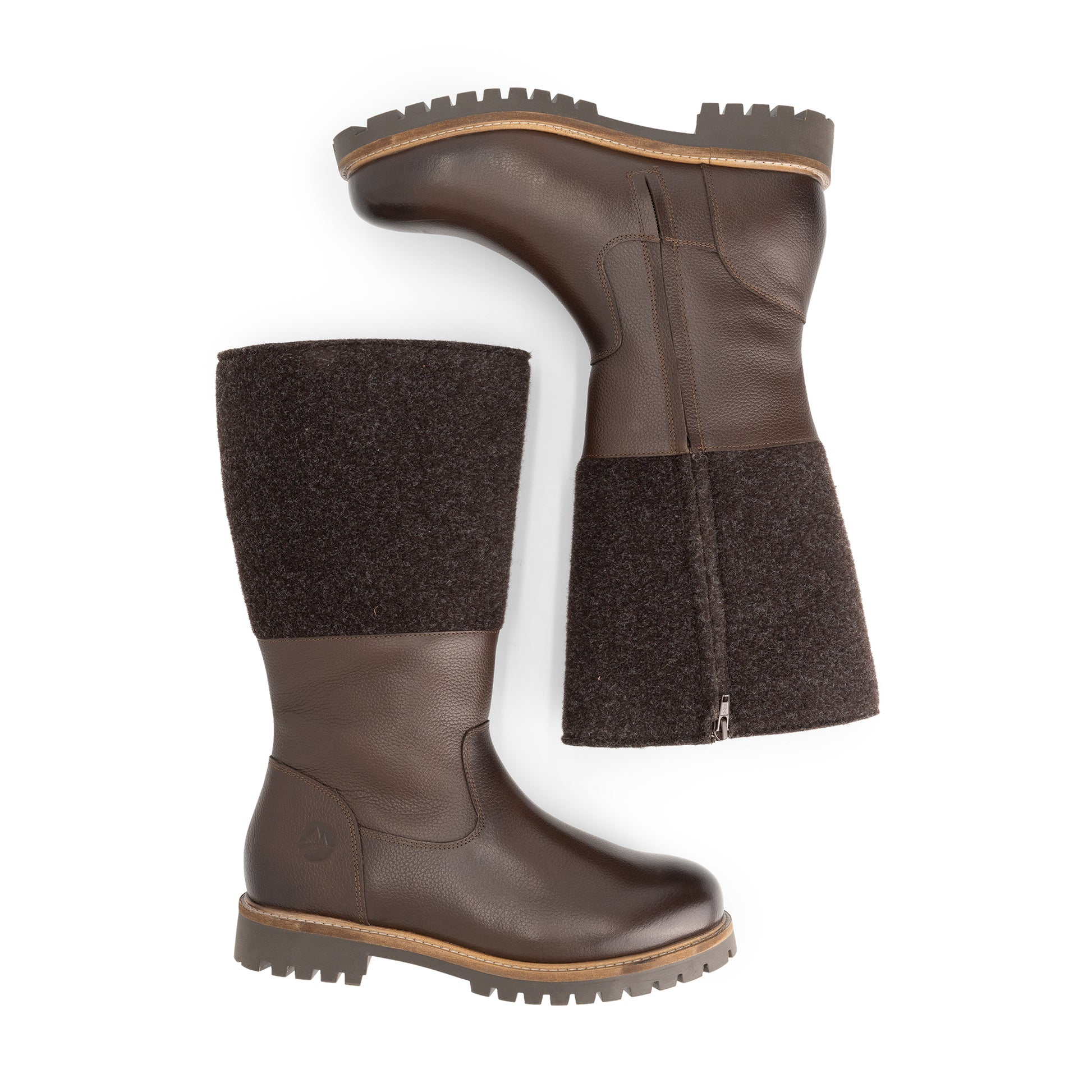 Lagen Men - High boots - Wool/Felt - Dark brown UPD