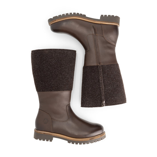 Lagen Men - High boots - Wool/Felt - Dark brown UPD