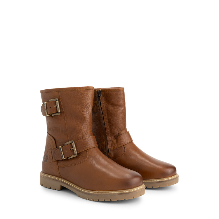 Trustrup Women - Biker boots - Wool-lined - Cognac FRD