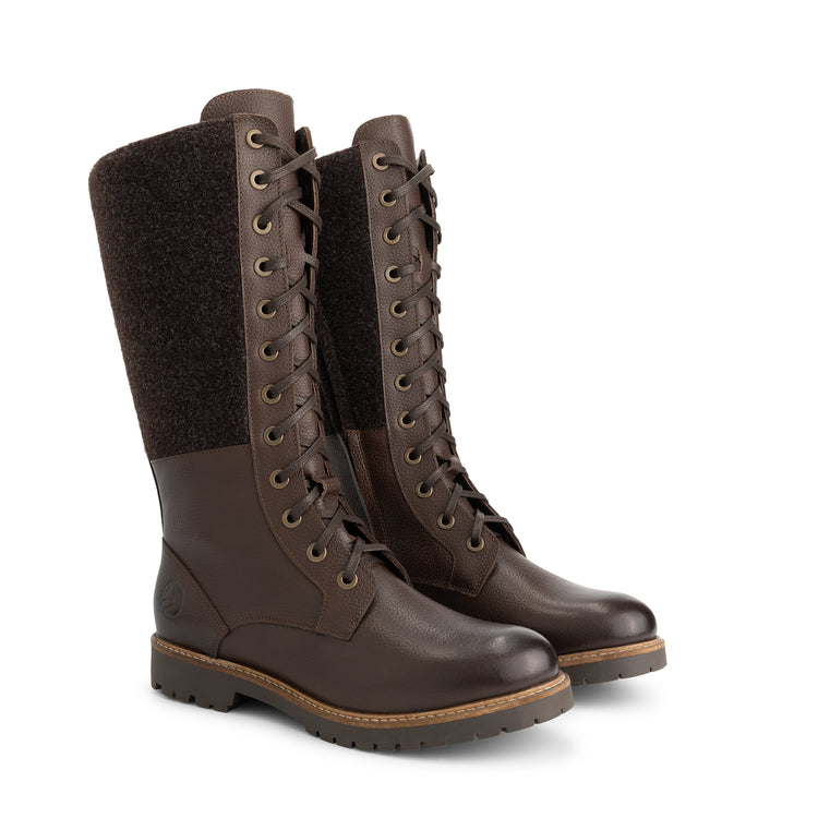 Struve Women - High Lace-up boots - Wool/Felt - Dark brown FRD