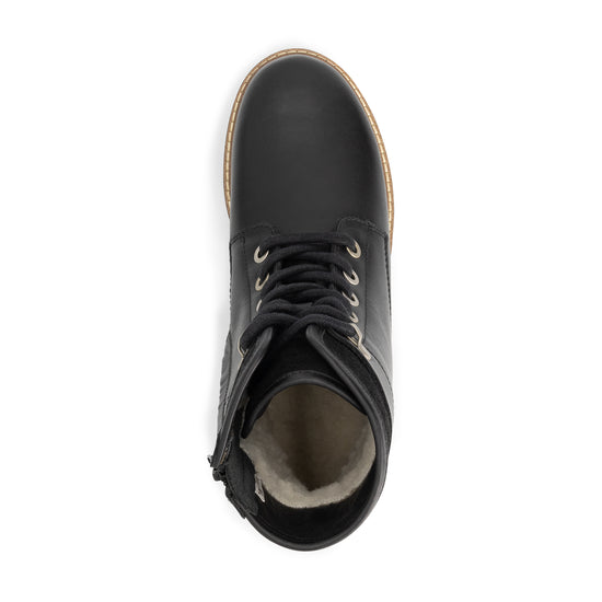 Larvik Women - Lace-up boots - Wool-lined - Black UPS