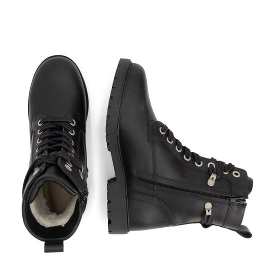 Kafjord Women - Lace-up boots - Wool-lined - Black UPD