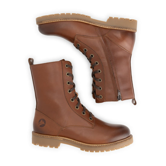 Forsol Women - Lace-up boots - Leather - Cognac UPD