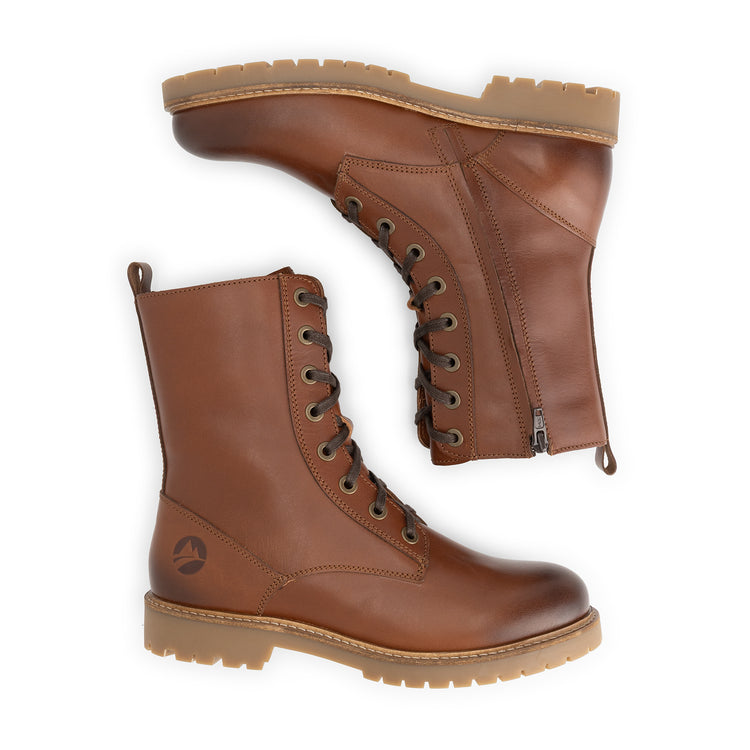 Forsol Women - Lace-up boots - Leather - Cognac UPD