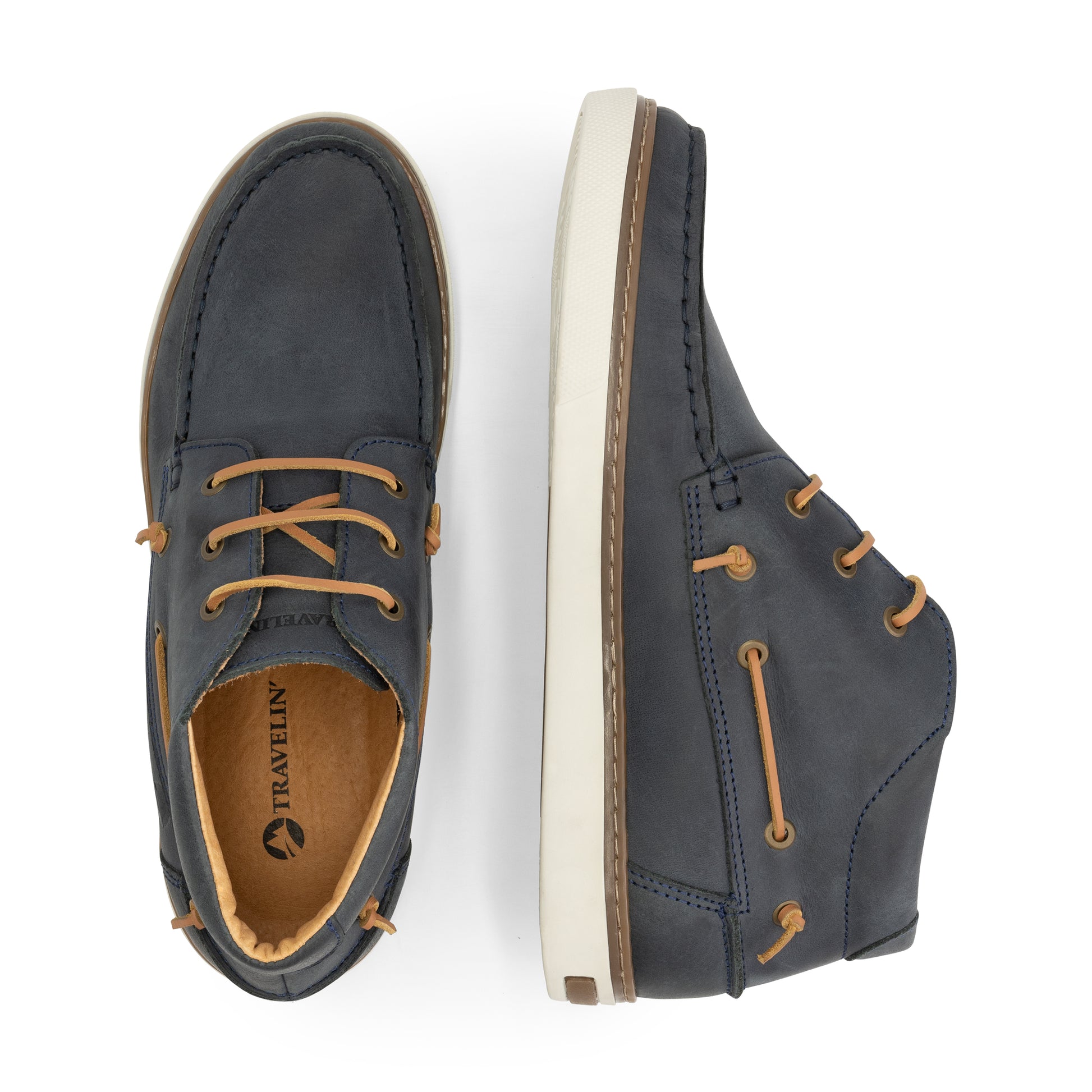 Helford Men - Mid lace-up shoes - Leather - Navy UPD