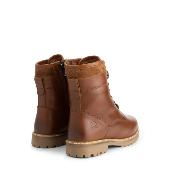 Larvik Women - Lace-up boots - Wool-lined - Cognac BD