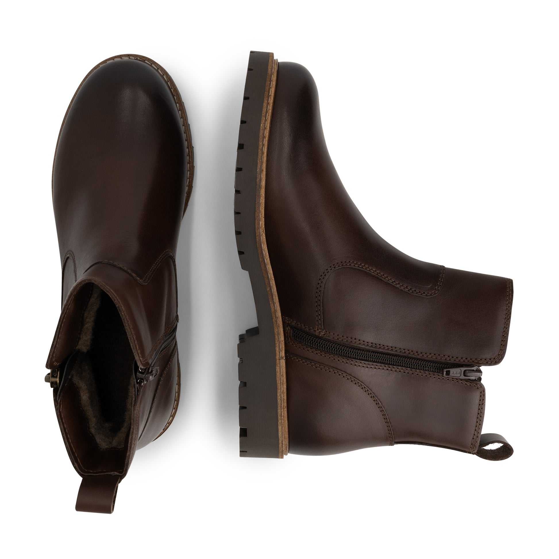 Karup Women - Ankle boots - Wool-lined - Dark brown UPD