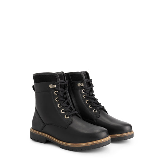 Larvik Women - Lace-up boots - Wool-lined - Black FRD