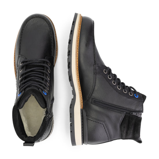 Levring Men - Lace-up boots - Wool-lined - Black UPD