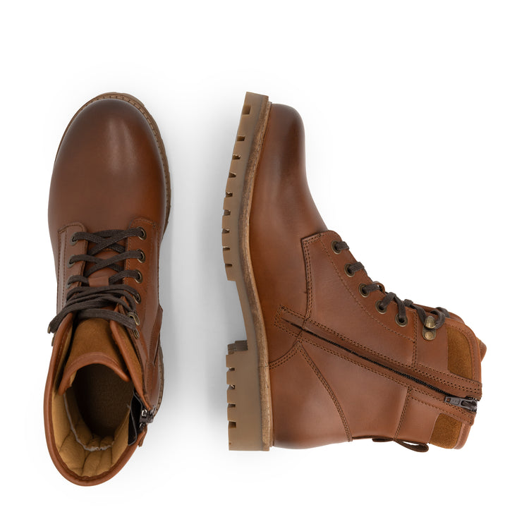 Karhamn Men - Lace-up boots - Leather - Cognac UPD