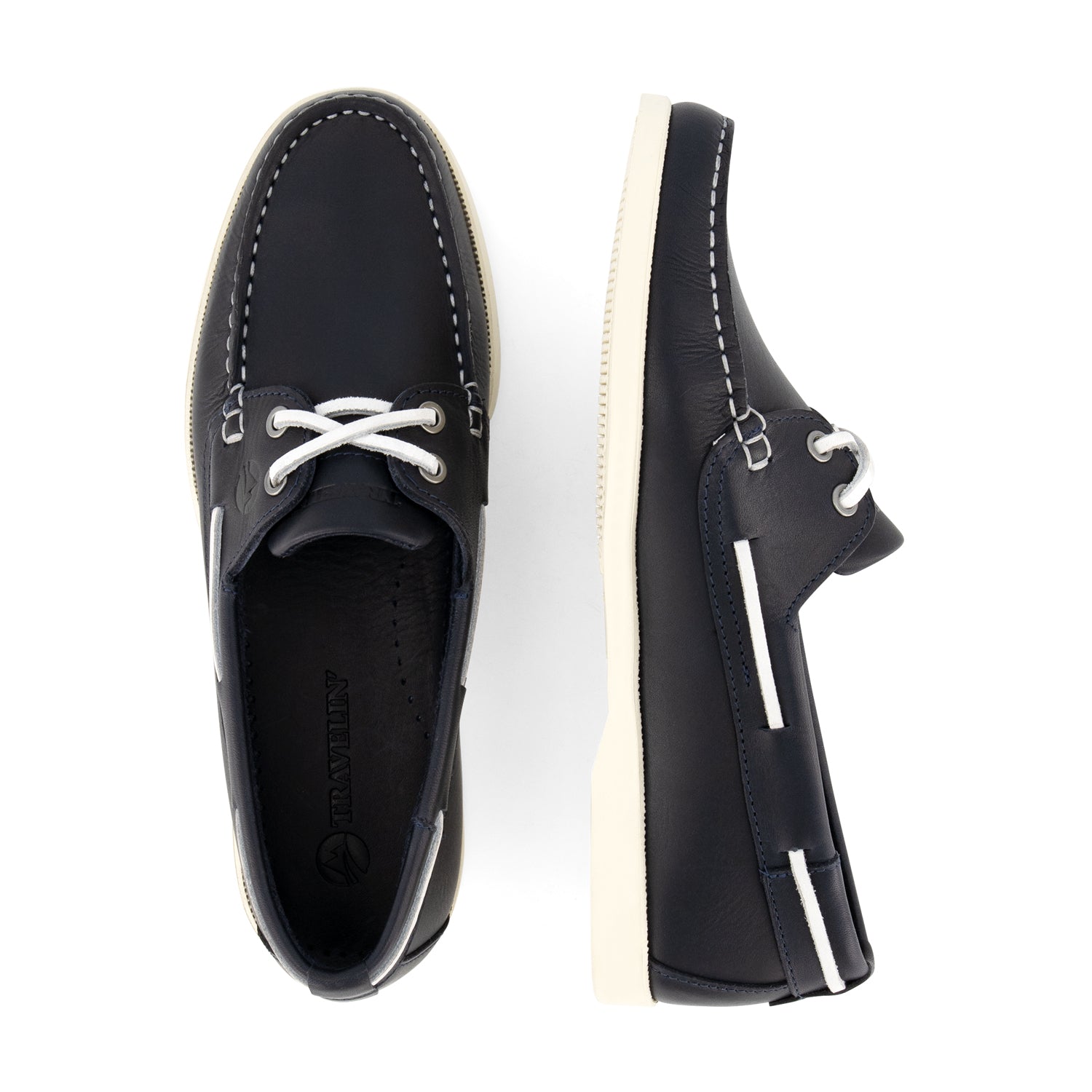 Exmouth Women - Boat shoes - Leather - Blue UPD